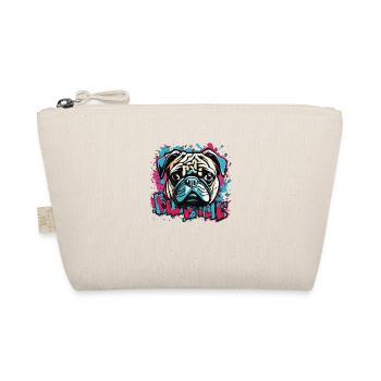 Hund Mops Graffiti Look - Bio-Täschchen - Natur - Vorne