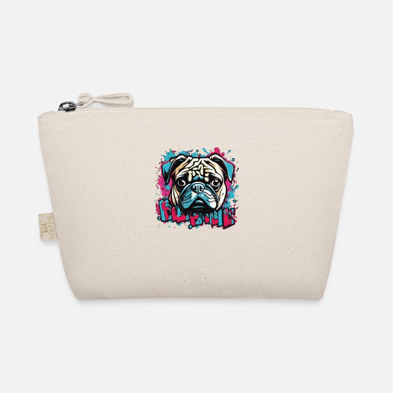 Dog Pug Graffiti Look Organic Pouch