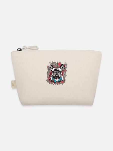Französische Bulldogge Graffiti Look - Bio-Täschchen - Natur