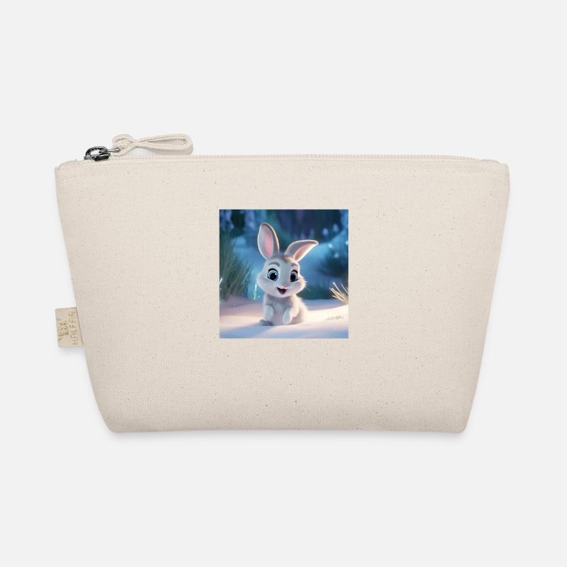 Cute bunny in winter time Organic Pouch