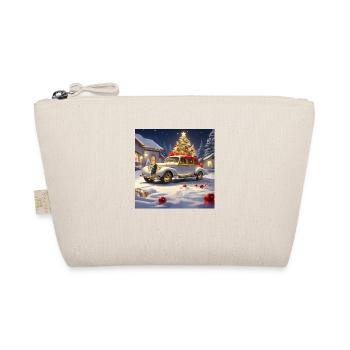 VINTAGE CARS IN THE SNOW AT CHRISTMAS - Organic Pouch - nature - Front