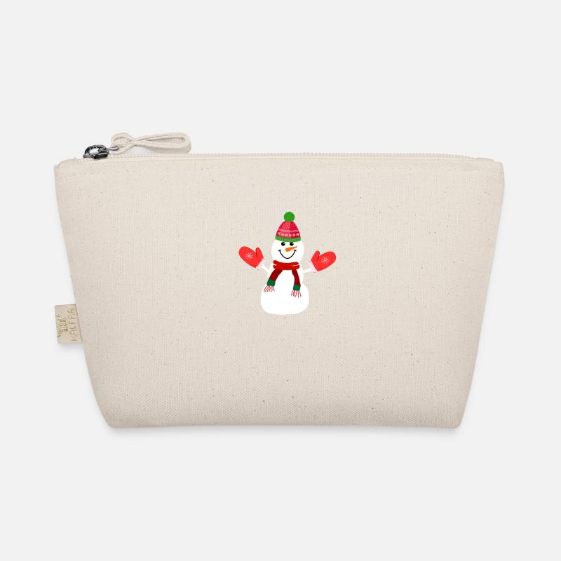 Weihnachts-Schneemann - Bio-Täschchen - Natur