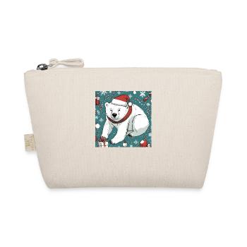 Ours polaire avec bonnet de Père Noël - Trousse biologique - nature - Devant