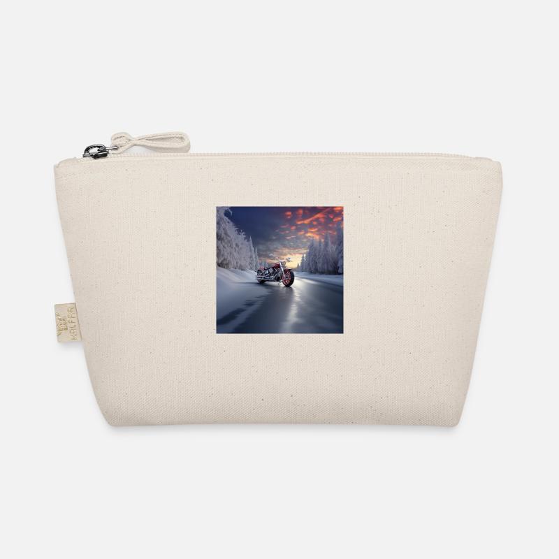 Winter Highway Motorcycle Ride Organic Pouch