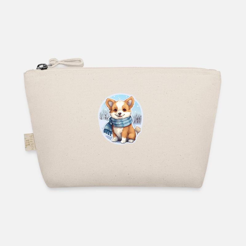 Welsh Corgi mit Schal Bio-Täschchen