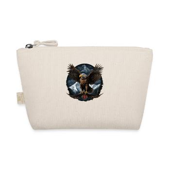 Bald Eagle Design with Mountains - Organic Pouch - nature - Front