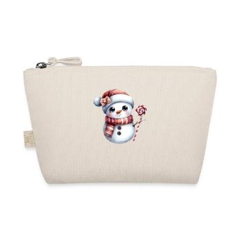 Cute snowman with lollipop - Organic Pouch - nature - Front