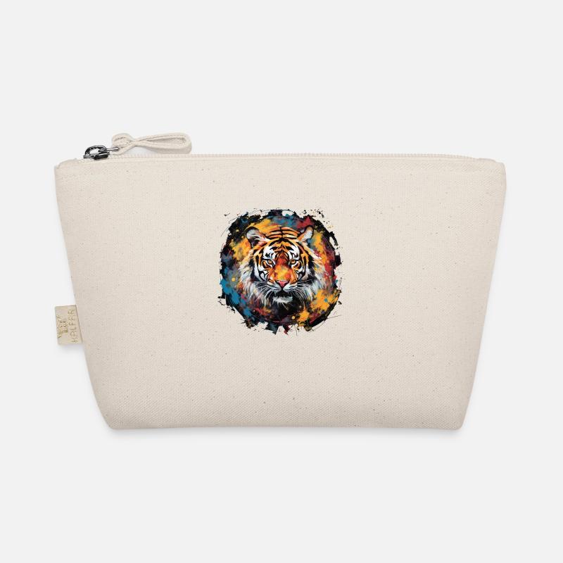 Tiger Design Colorful Tiger Head Organic Pouch