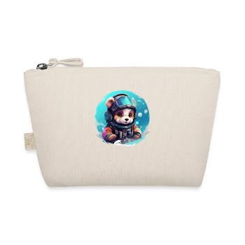 Cute Baby Bear in Winter Look Gift Teddy Bear - Organic Pouch - nature - Front