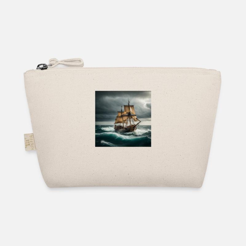 Piratenschiff in stürmischer See - Bio-Täschchen - Natur
