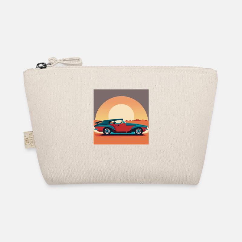 Oldtimer / Auto / Sonnenuntergang - Bio-Täschchen - Natur