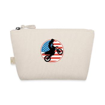 Motocross USA Flag - Organic Pouch - nature - Front