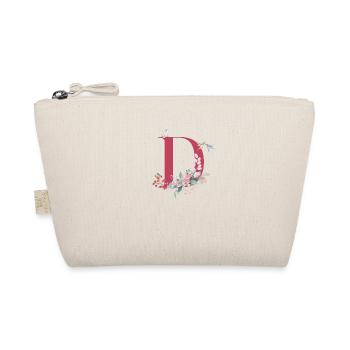 Floral D Letter - Geschenkidee - Bio-Täschchen - Natur - Vorne