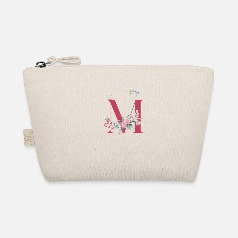Letter M Floral - Gift Idea Organic Pouch