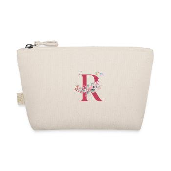 Letter R Floral - Gift Idea - Organic Pouch - nature - Front