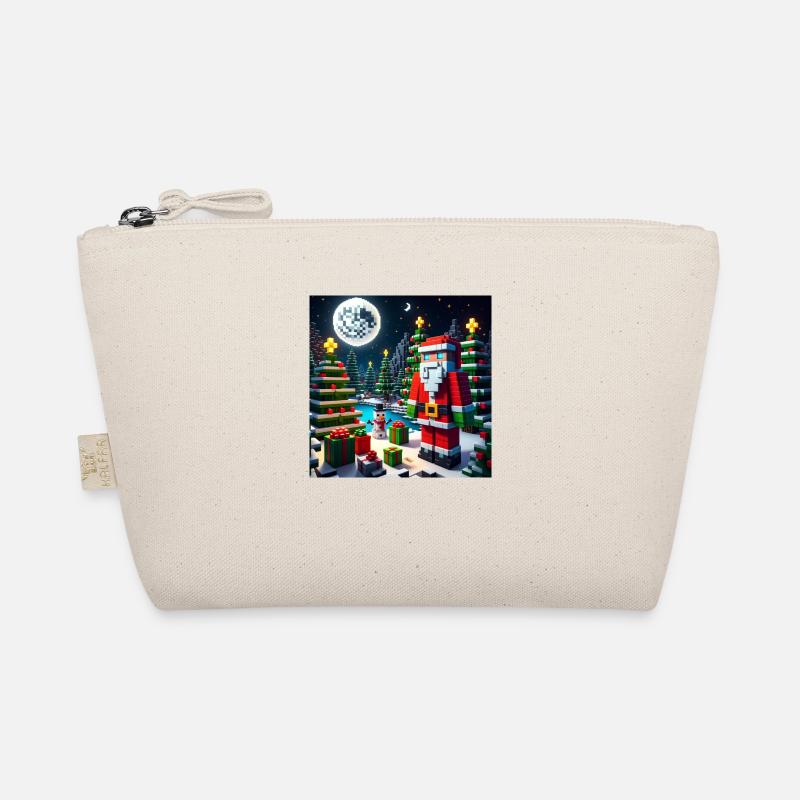 Weihnachtsmann im Pixel-Stil Bio-Täschchen