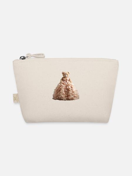 Teddy bear in wedding dress - Organic Pouch - nature - Front