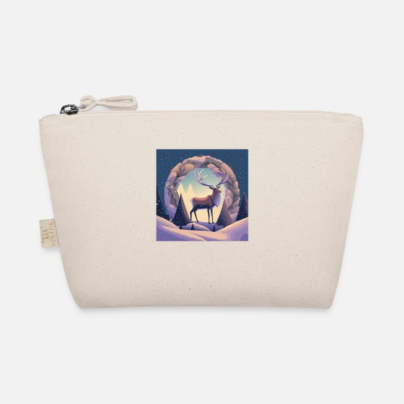 Deer wreath - Organic Pouch - nature