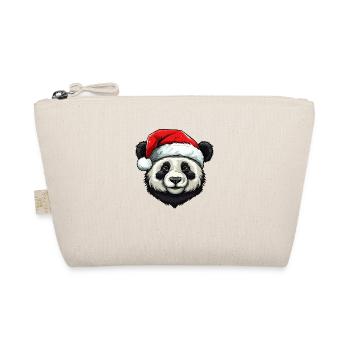 Panda Head Christmas Christmas - Organic Pouch - nature - Front