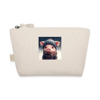 Mignon porcelet d’hiver avec des vêtements - Trousse biologique - nature - Devant