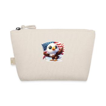 Cute bald eagle with flag of USA - Organic Pouch - nature - Front