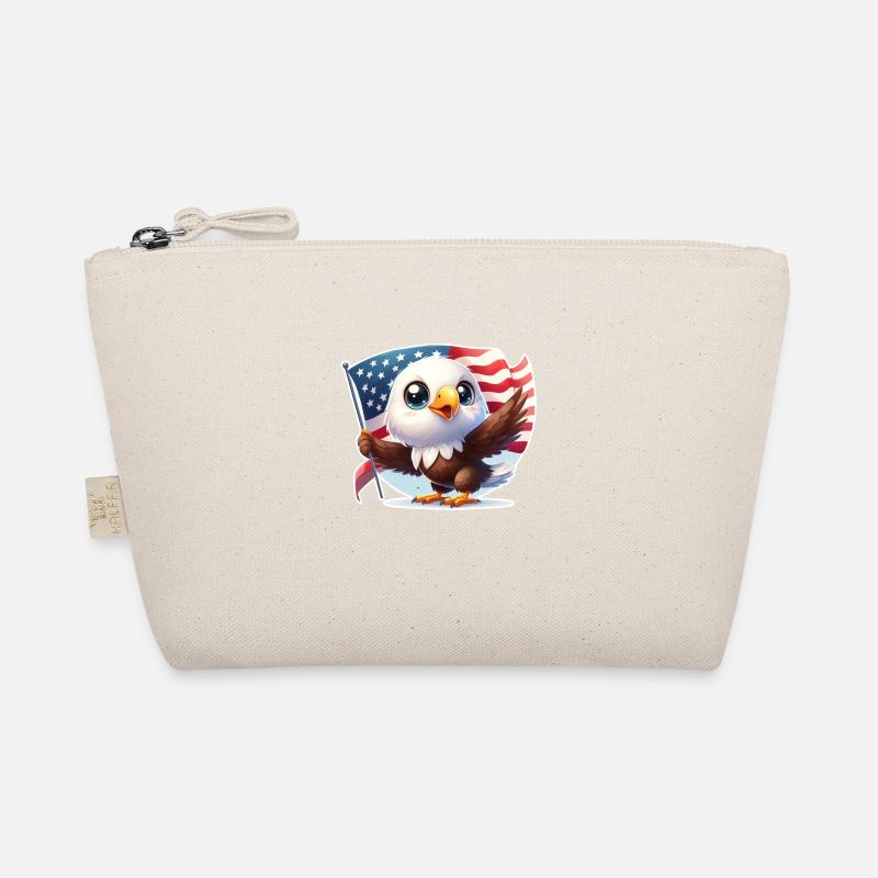 Pygargue à tête blanche mignon avec drapeau des États-Unis - Trousse biologique - nature