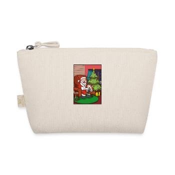 Weihnachtsmann mit Kind - Bio-Täschchen - Natur - Vorne