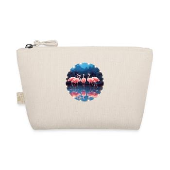 Flamingo Flock Tropical, Love Flamingos - Organic Pouch - nature - Front