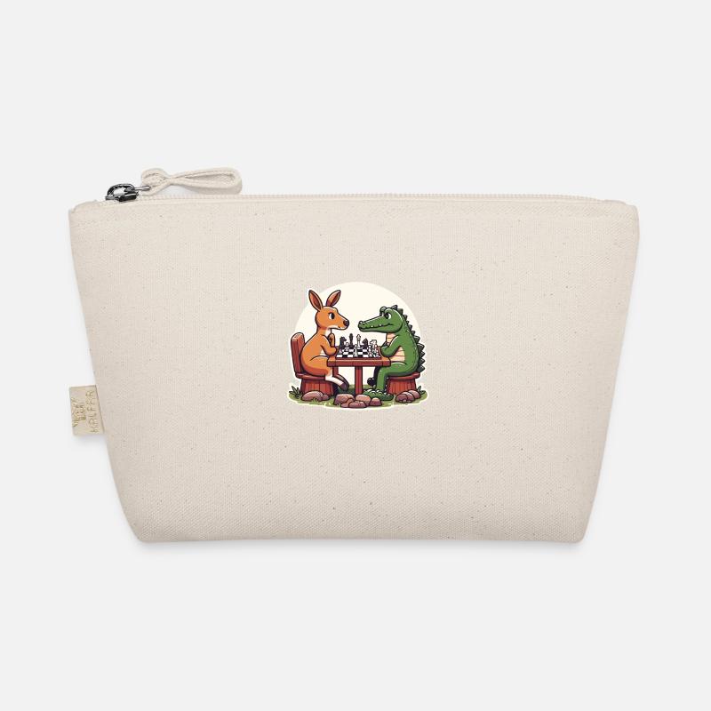 Kangaroo vs Crocodile: A Fun Chess Design Organic Pouch