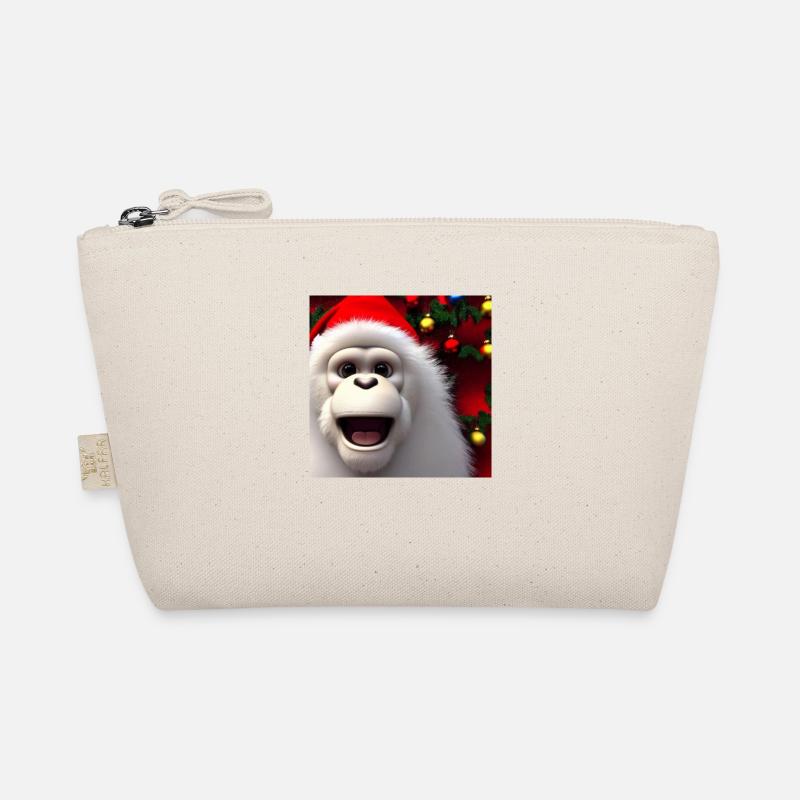 Weihnachtsaffe mit Weihnachtsmütze Bio-Täschchen