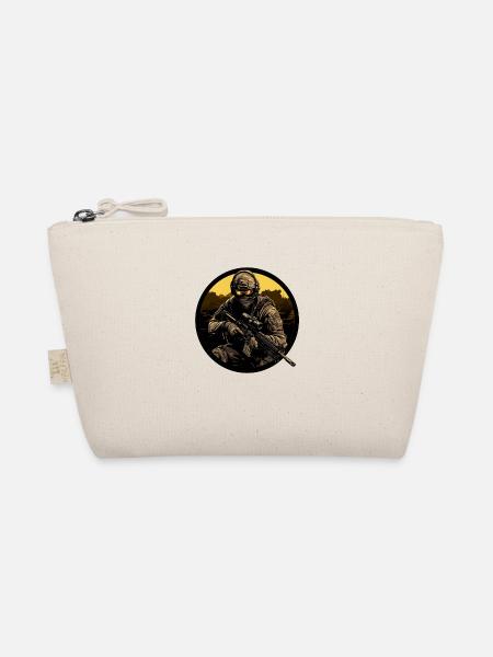 Army Soldier Sniper Soldat Logo - Organic Pouch - nature - Front
