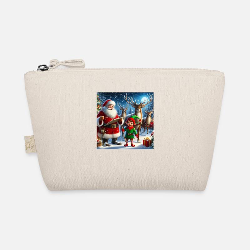 Weihnachtsmann, Elf und Rentier Bio-Täschchen
