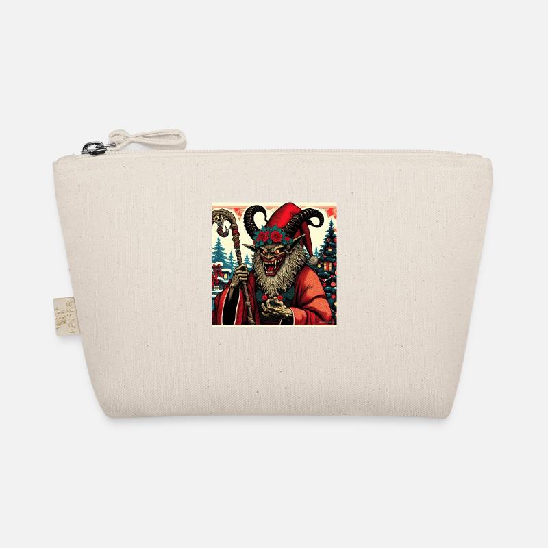 Krampus-Weihnachtsmann - Bio-Täschchen - Natur