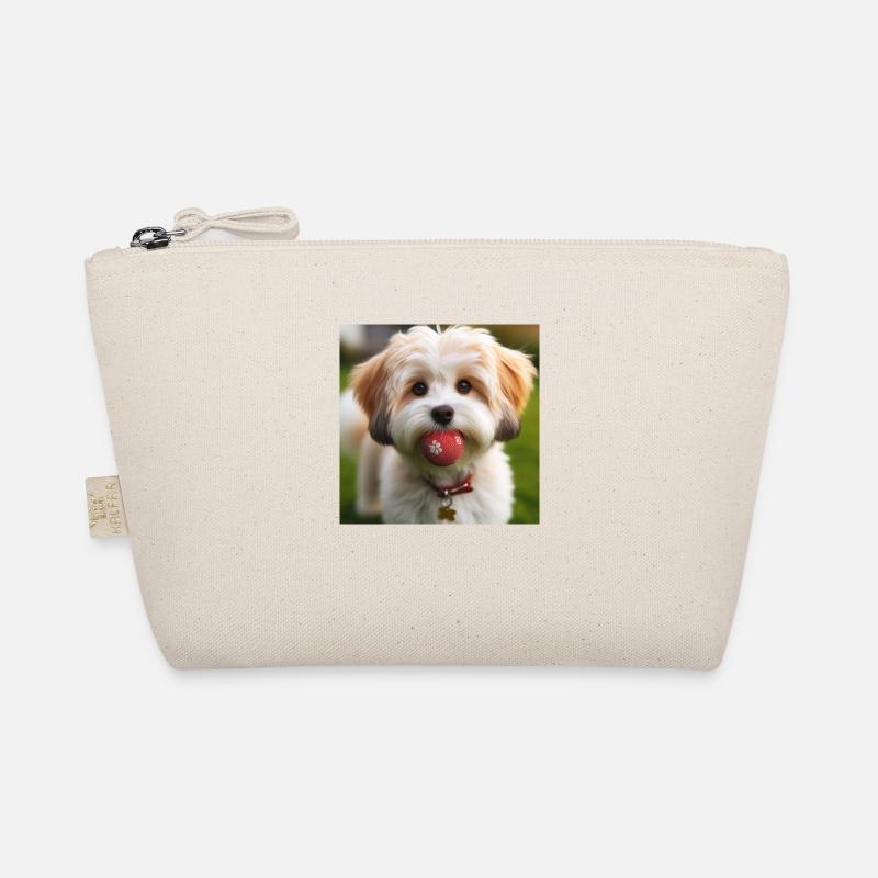 Verspielter Bolonka Zwetna Welpe - Bio-Täschchen - Natur