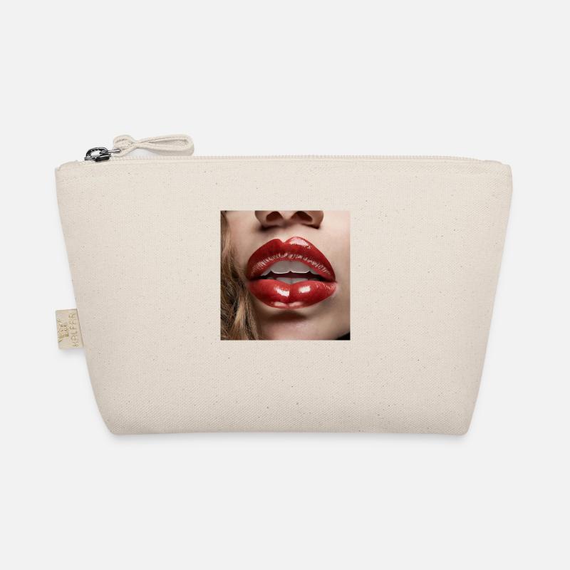 schöne weibliche lippen schwarze lippenstift comic-zeichnung Bio-Täschchen
