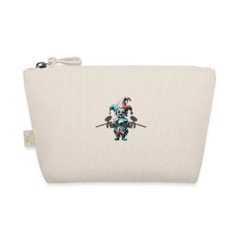 Embroydyred paintballing horror jester print - Organic Pouch - nature - Front