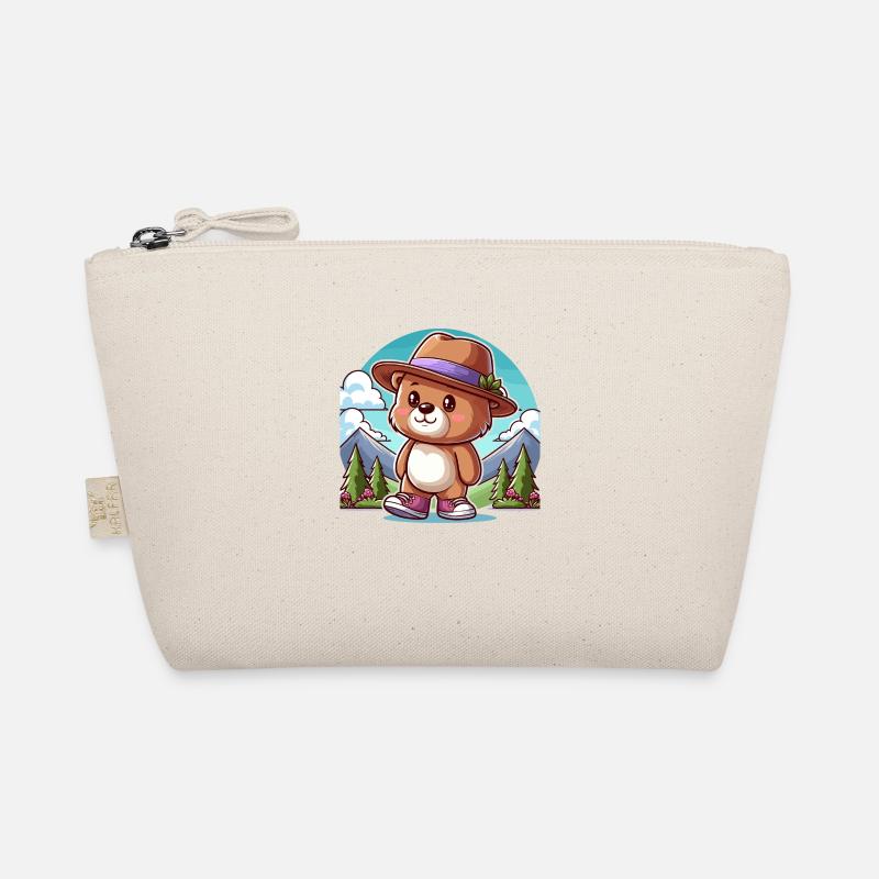 Cute bear with hat Organic Pouch