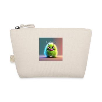 Happy Halloween cute monster tongue out scary fun - Organic Pouch - nature - Front