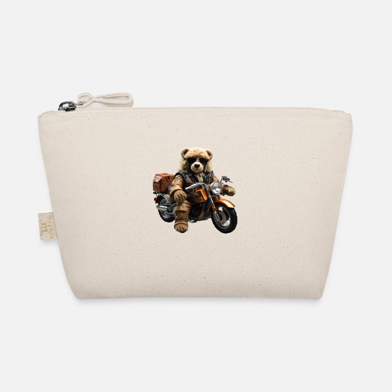 Cooler Motorradfahrender Plüschbär Bio-Täschchen