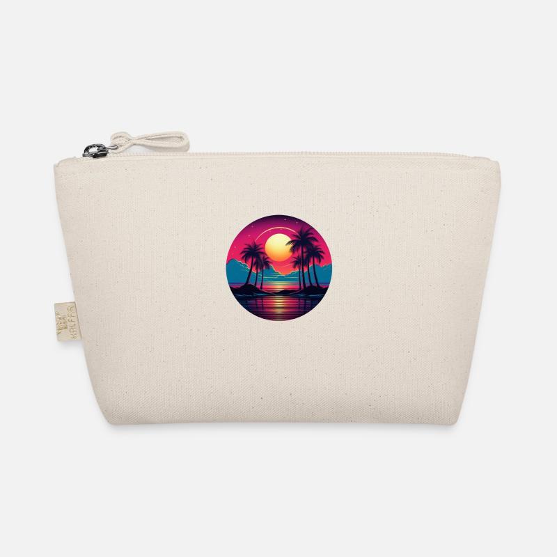 Vintage Sunset Graphic 70s Retrowave Synthwave Organic Pouch