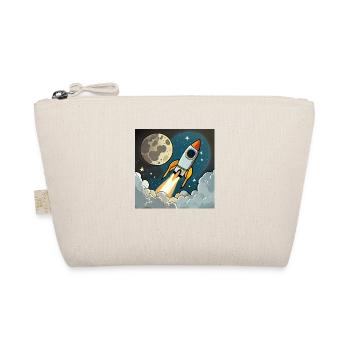 Bring mich zum Mond Vintage Space Rocket Start - Bio-Täschchen - Natur - Vorne