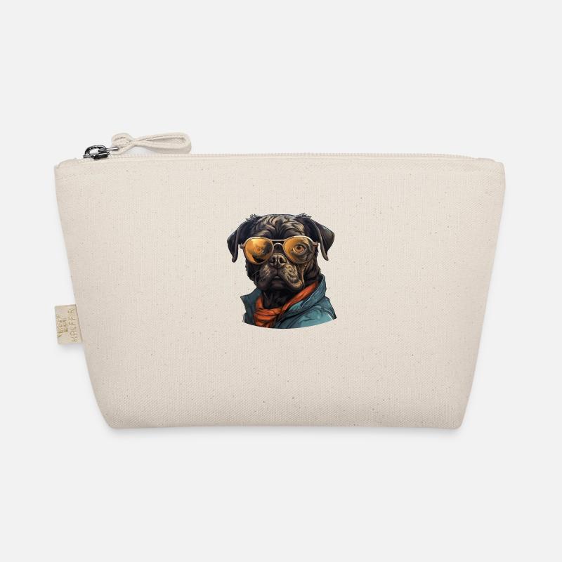 Pug with sunglasses Organic Pouch