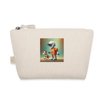 mignon petit orange futuriste vintage robots - Trousse biologique - nature - Devant