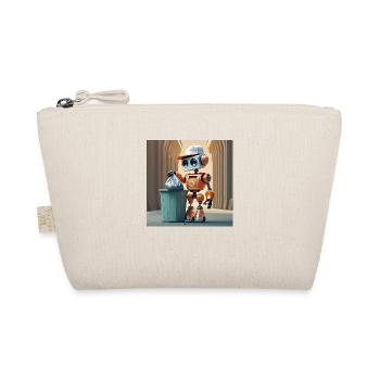 cute little orange futuristic vintage robot - Organic Pouch - nature - Front