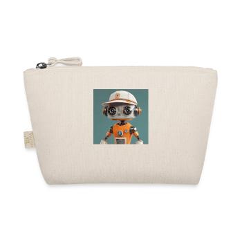 cute little orange futuristic vintage robot - Organic Pouch - nature - Front