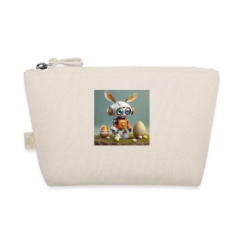 cute little orange futuristic vintage robot - Organic Pouch - nature - Front