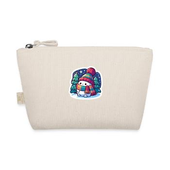 Vibrant Snowman: Playful Winter Wonderland Art - Organic Pouch - nature - Front