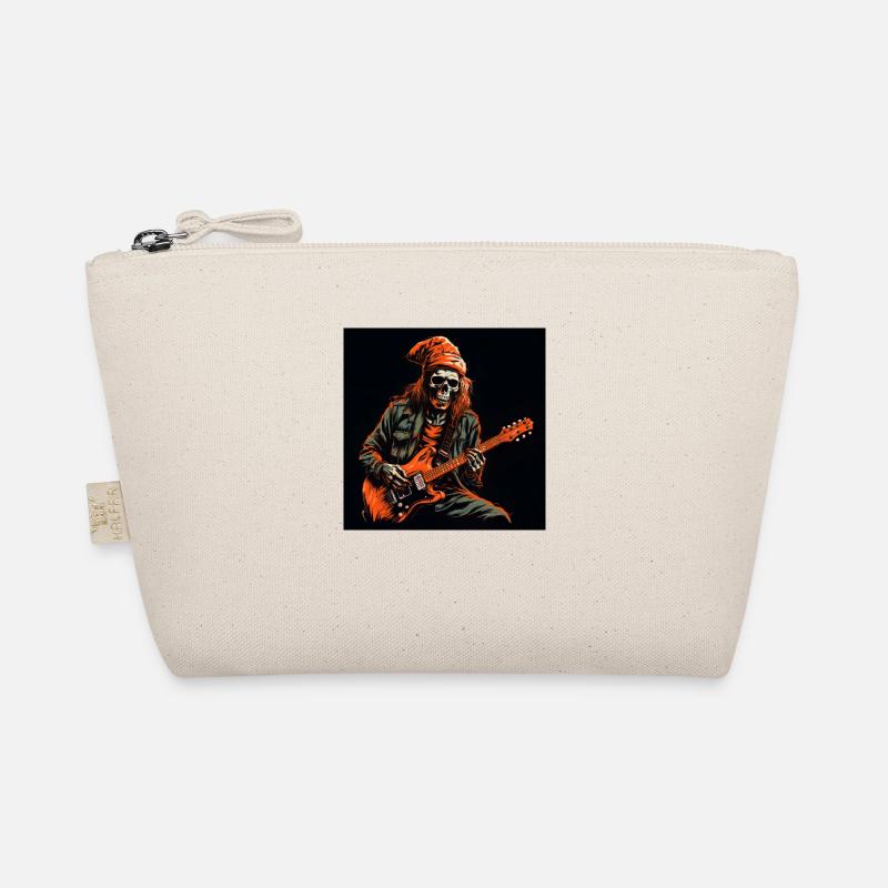Orange Cap Skeleton Guitarist - Striking Vector Organic Pouch