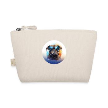 Mops mit Sonnenbrille - Bio-Täschchen - Natur - Vorne