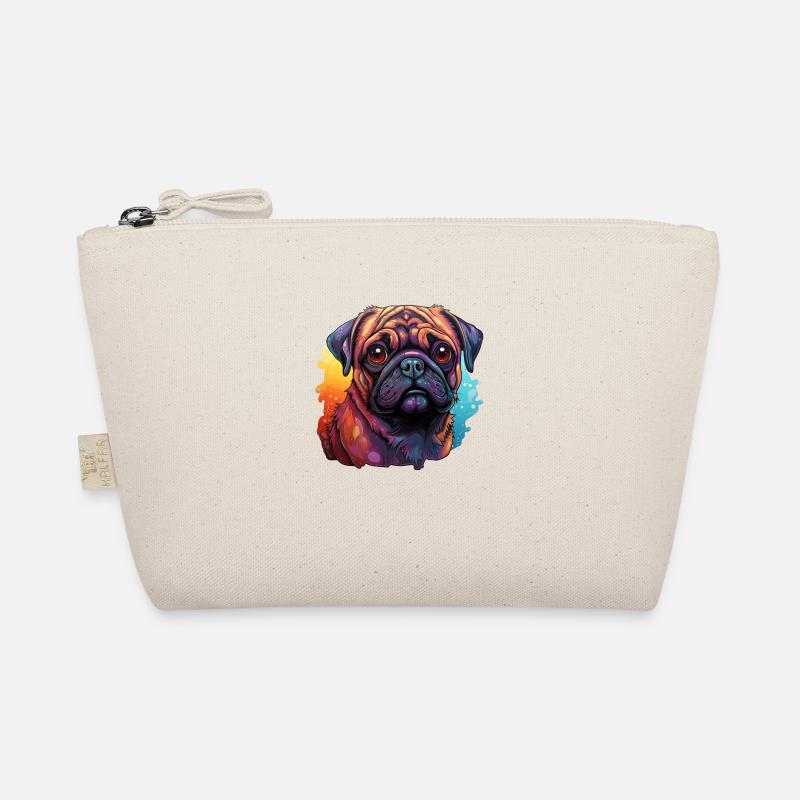 Mops Farbkleckse Bio-Täschchen